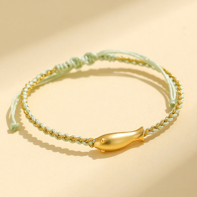 Buddha Stones 999 Sterling Silver Lucky Koi Fish Protection Rope Bracelet - Green Rope(Wrist Circumference: 15-19cm) - image 15