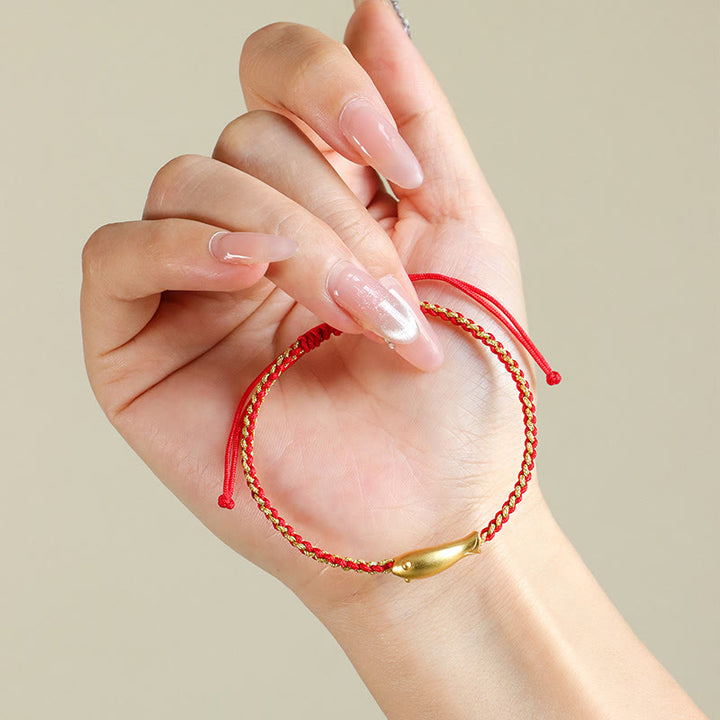Buddha Stones 999 Sterling Silver Lucky Koi Fish Protection Rope Bracelet - image 4