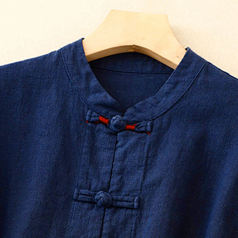 Buddha Stones Literary Artistic Chinese Knot Button Casual Cotton Clothing - image 10