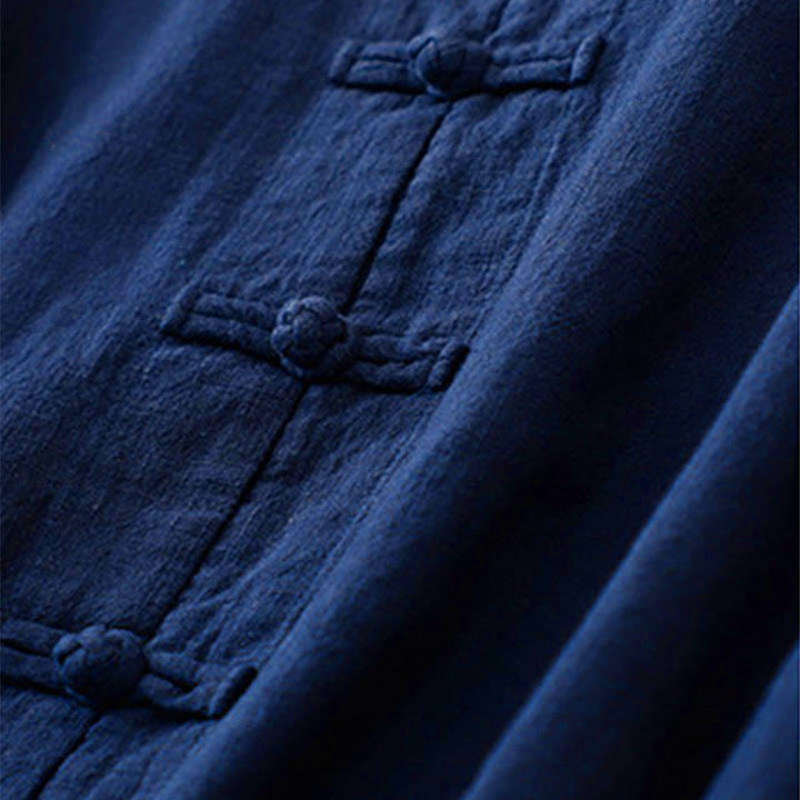 Buddha Stones Literary Artistic Chinese Knot Button Casual Cotton Clothing - image 11