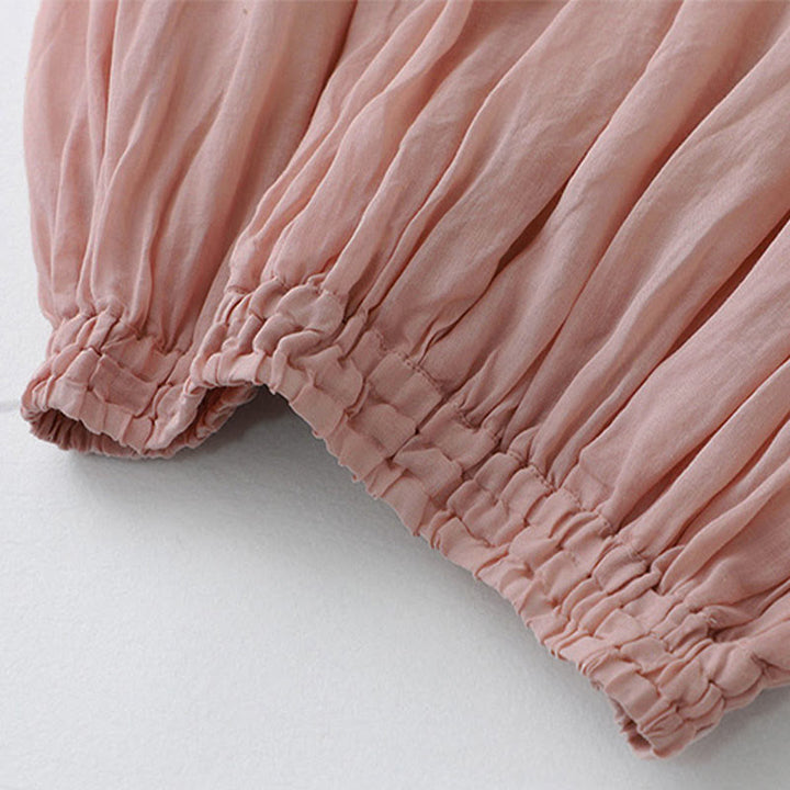 Buddha Stones Solid Lace Elastic Waist Cotton Women's Skirt - image 9