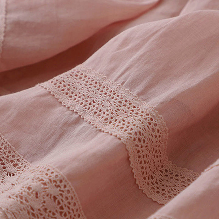 Buddha Stones Solid Lace Elastic Waist Cotton Women's Skirt - image 4