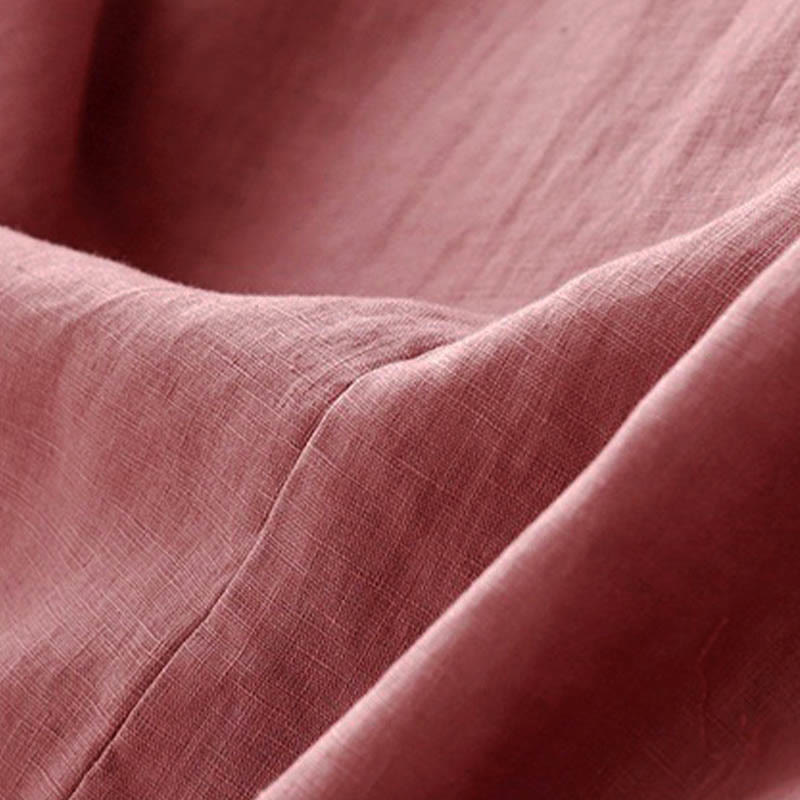 Buddha Stones Summer Daily Casual Pure Color Crew Neck Simple Design Sleeveless Midi Dress With Pockets - image 5