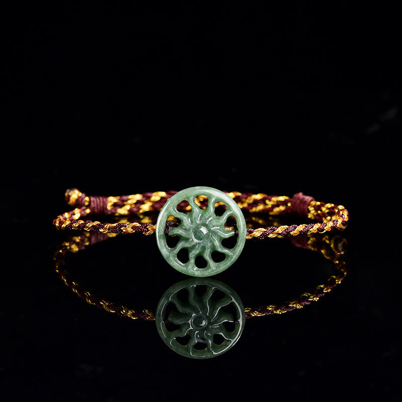 FREE Today: Prosperity and Abundance Jade Sun Braided Rope Bracelet - Jade(Wrist Circumference 15-17cm) - image 0