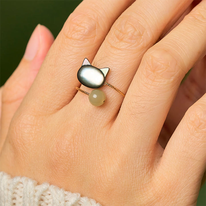 FREE Today: Blessing and Focus Save A Cat Black Tridacna Stone Adjustable Ring - image 8