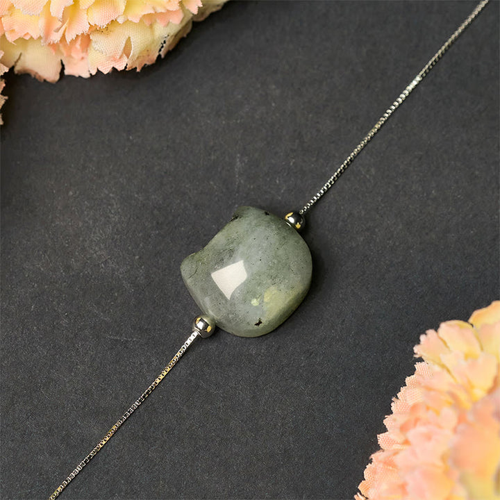 Buddha Stones 925 Sterling Silver Faceless Cat Head Natural Labradorite Healing Bracelet - image 3