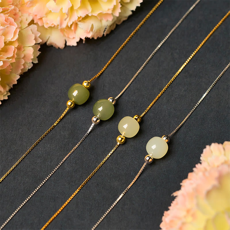 Buddha Stones 925 Sterling Silver Natural Jade Bead Abundance Chain Bracelet - image 24