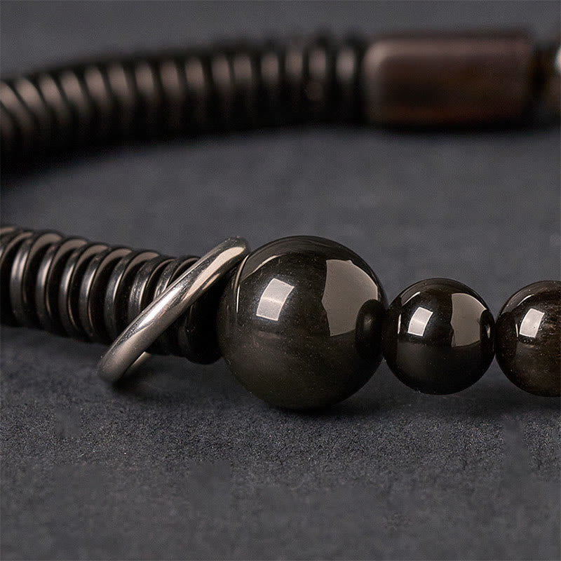 FREE Today: Soothing and Protection Silver Sheen Obsidian Coconut Shell Bracelet - image 3
