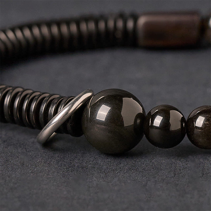 FREE Today: Soothing and Protection Silver Sheen Obsidian Coconut Shell Bracelet - image 3