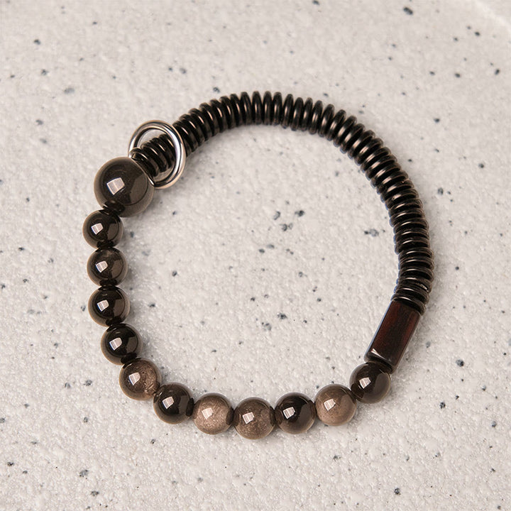 FREE Today: Soothing and Protection Silver Sheen Obsidian Coconut Shell Bracelet - image 2
