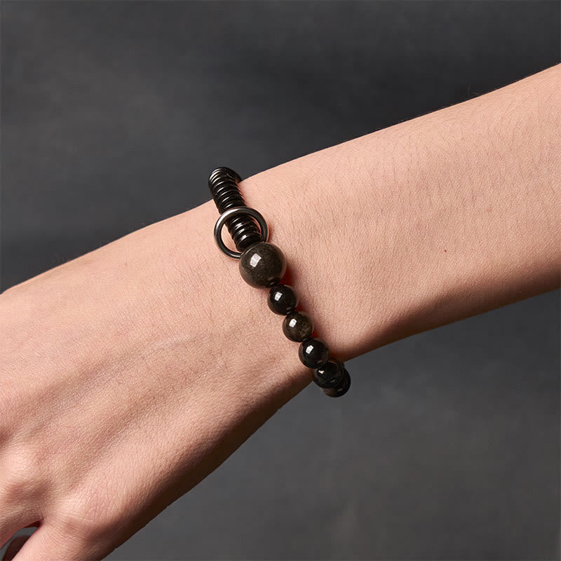 FREE Today: Soothing and Protection Silver Sheen Obsidian Coconut Shell Bracelet - image 5