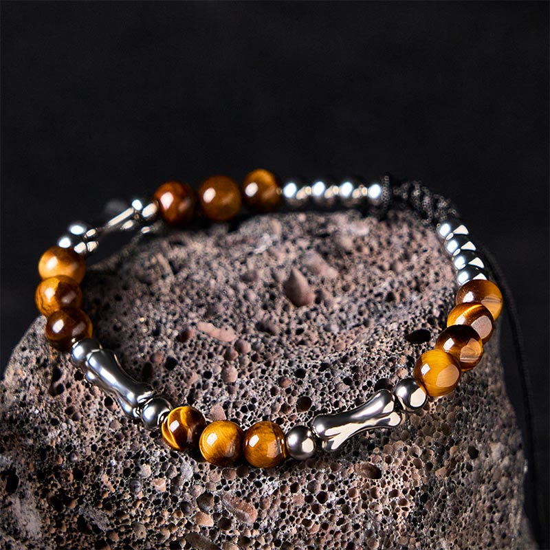 FREE Today: Power and Courage Cute Bone Pattern Tiger Eye Beads Bracelet - image 2