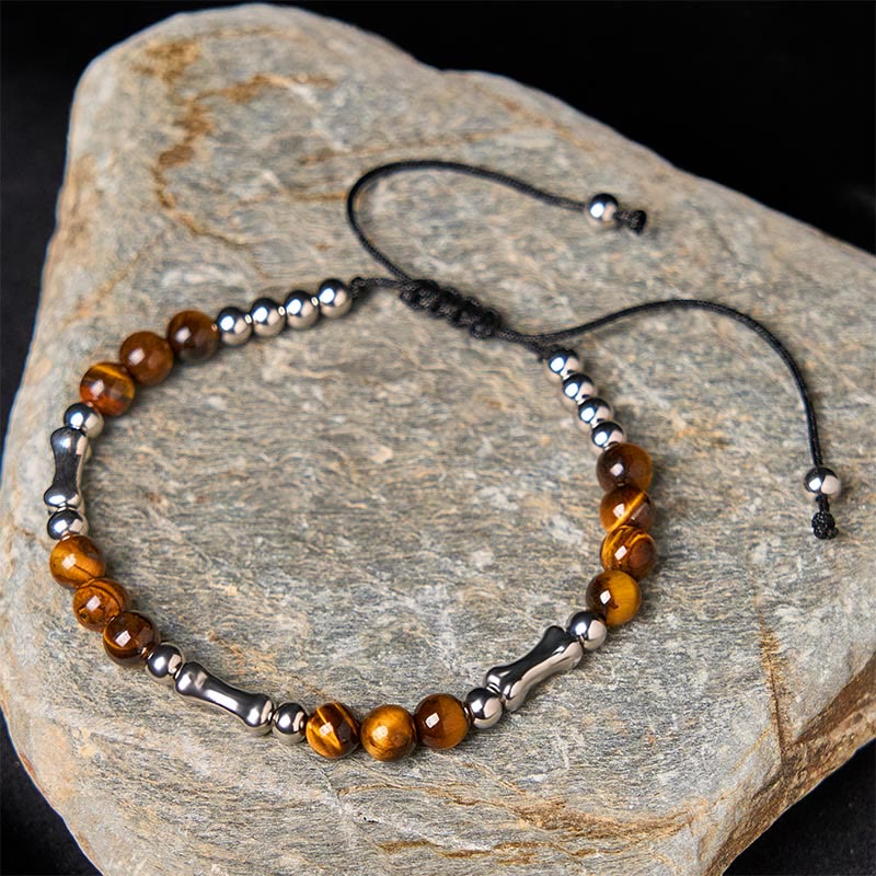 FREE Today: Power and Courage Cute Bone Pattern Tiger Eye Beads Bracelet - image 4