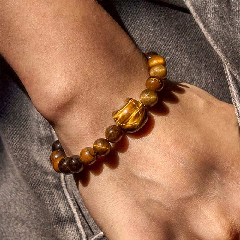 Buddha Stones Cute Cat Tiger Eye Power Beads Bracelet - image 6