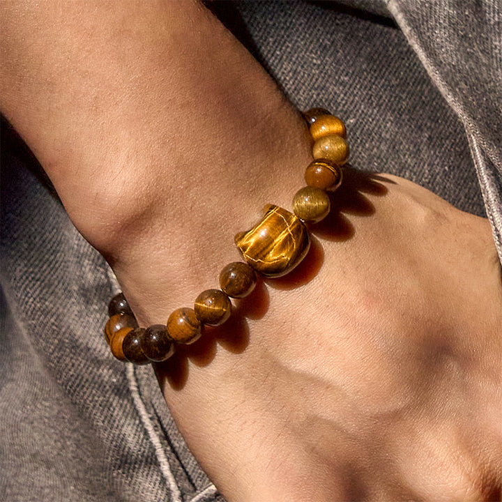 Buddha Stones Cute Cat Tiger Eye Power Beads Bracelet - image 6
