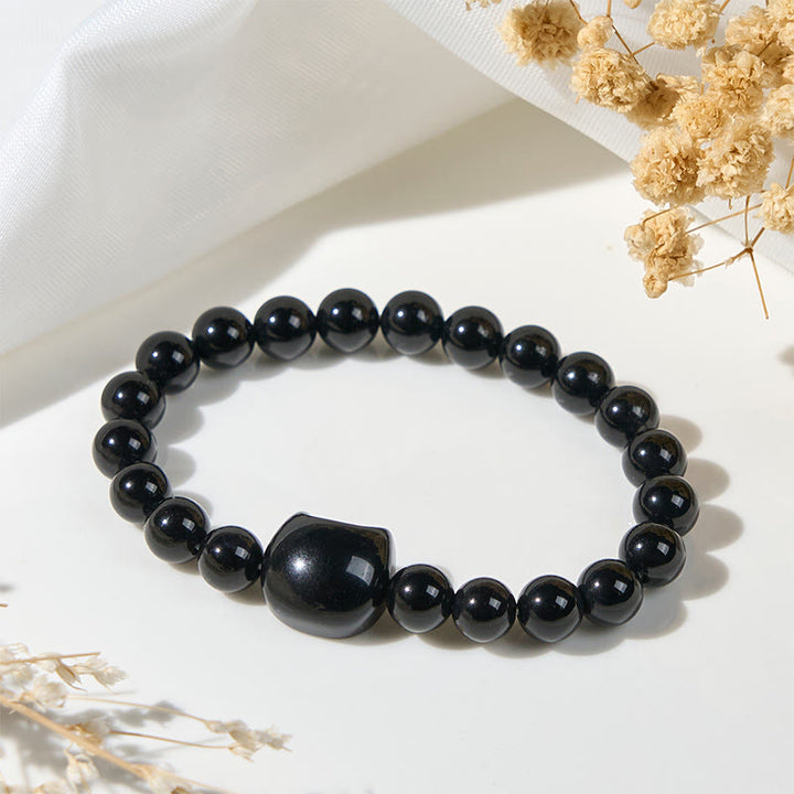 Buddha Stones Black Cat Natural Black Onyx Protection Bracelet - image 5