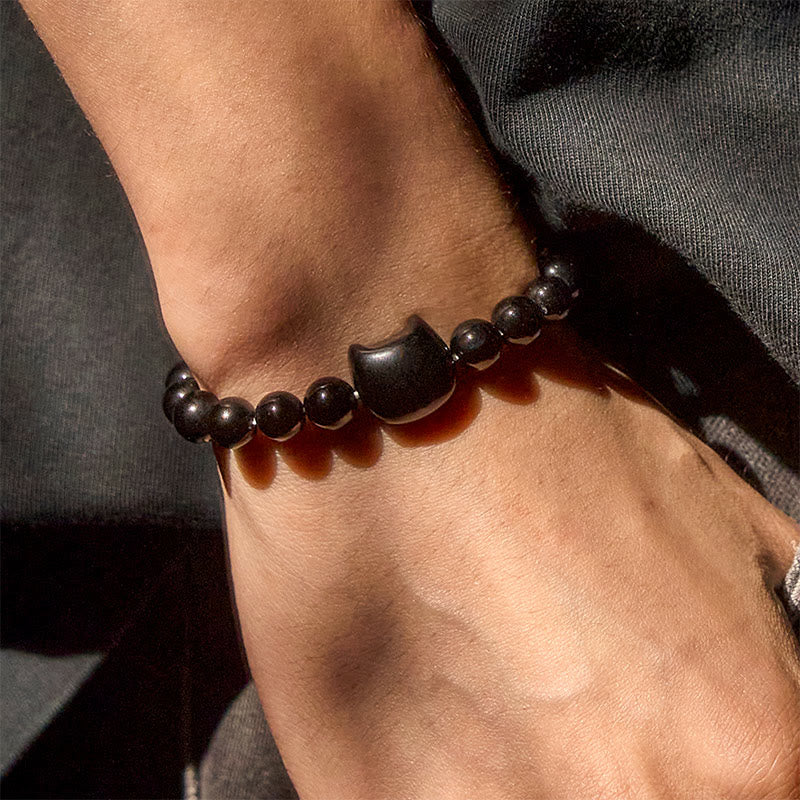 Buddha Stones Black Cat Natural Black Onyx Protection Bracelet - image 12