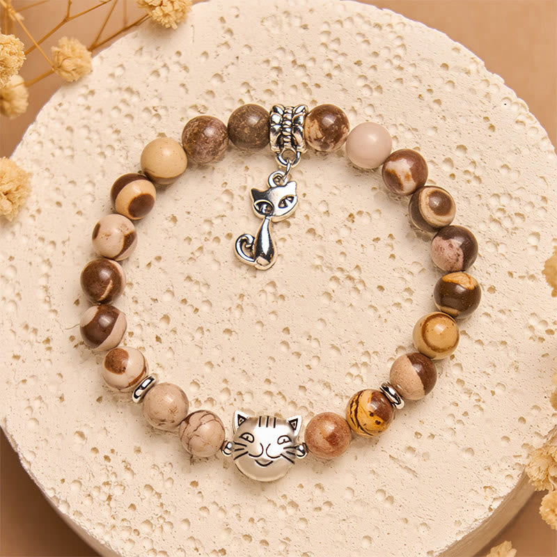 Buddha Stones Zebra Jasper Agate Bead Positive Bracelet - Zebra Jasper(Wrist Circumference 15-16cm) - image 1