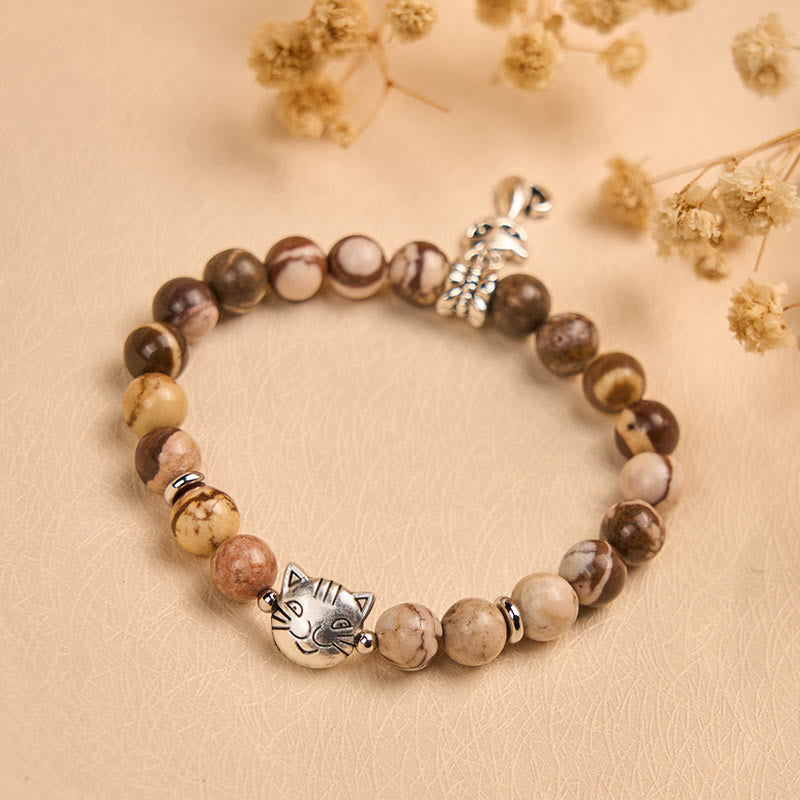 Buddha Stones Zebra Jasper Agate Bead Positive Bracelet - image 2