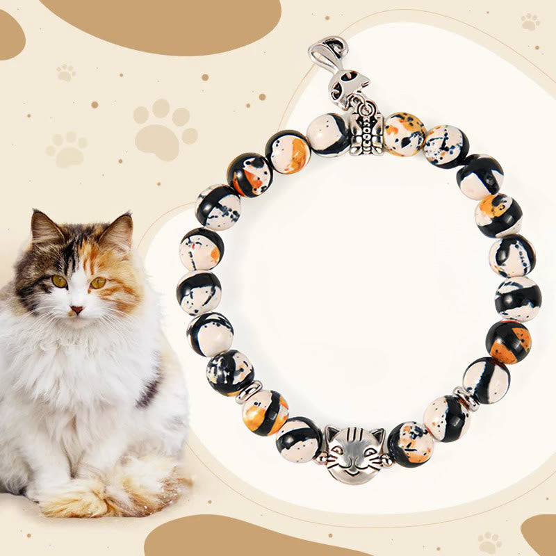 Buddha Stones Calico Cat Natural Stone Bead Confidence Bracelet - Calico Cat(Wrist Circumference 15-16cm) - image 1