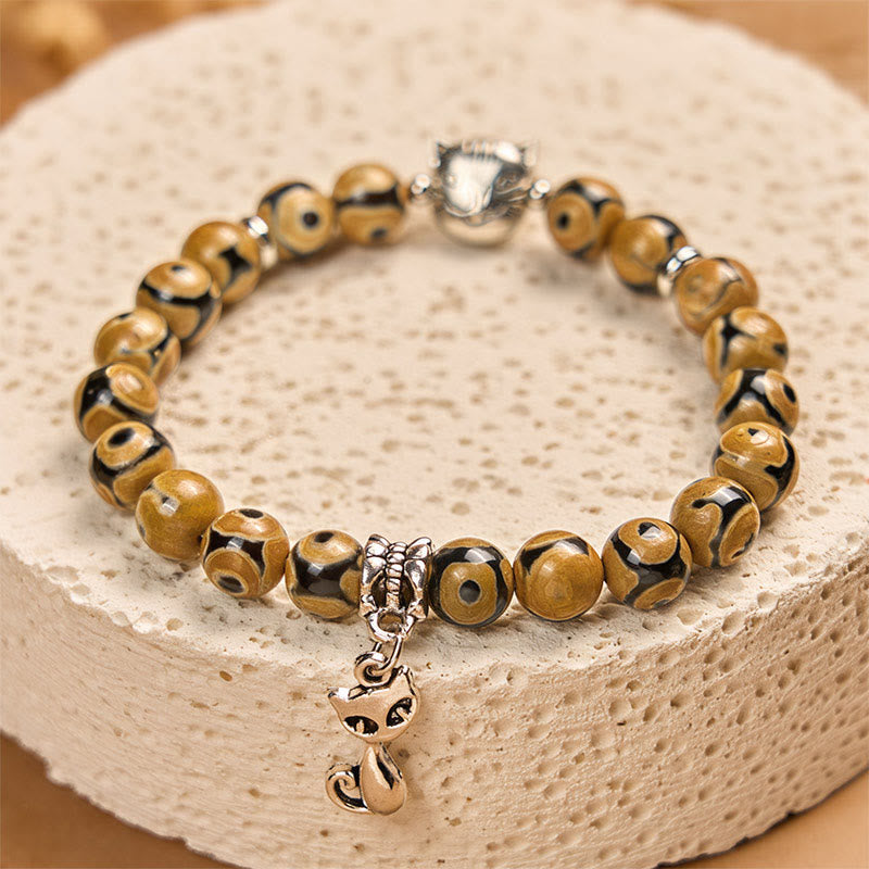 Buddha Stones Bengal Cat Natural Agate Stone Inner Strength Bracelet - image 3