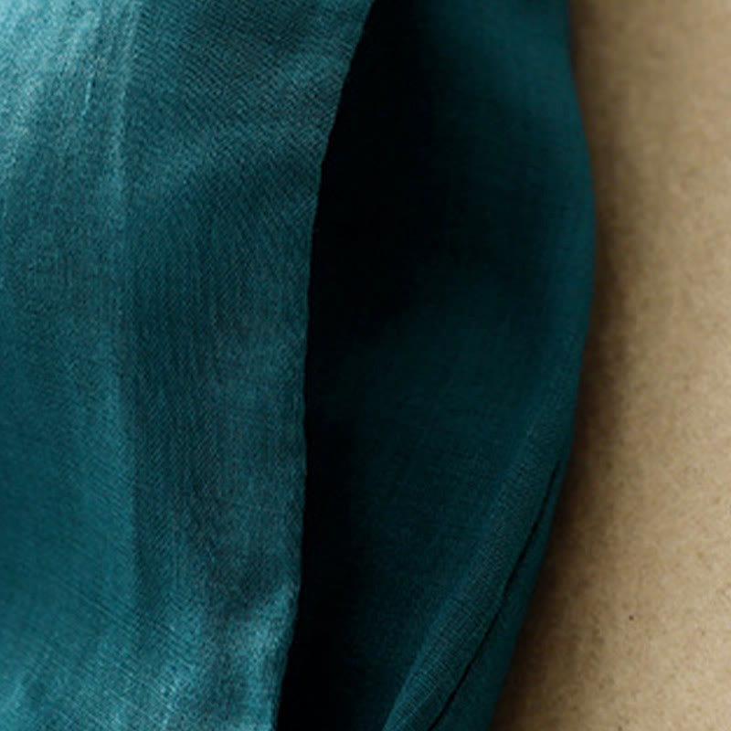 Buddha Stones Simple Design Drawstring Cotton Women's Wide Leg Pants With Pockets - image 3