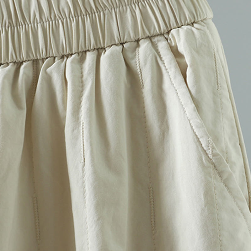 Buddha Stones Winter Plain Women's Harem Cotton Ankle-Length Pants With Pockets - image 12