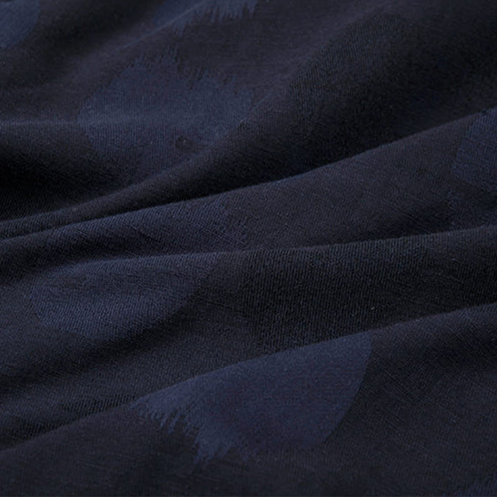 Buddha Stones Jacquard Button Men's Cotton Linen Long Sleeve Fleece-Lined Jacket Shirt - image 5