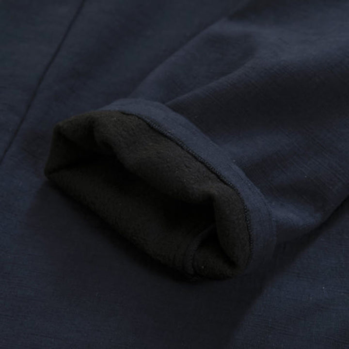 Buddha Stones Men's Plain Frog-Button Design Open Front Fleece-Lined Cotton Linen Jacket Kimono - image 6