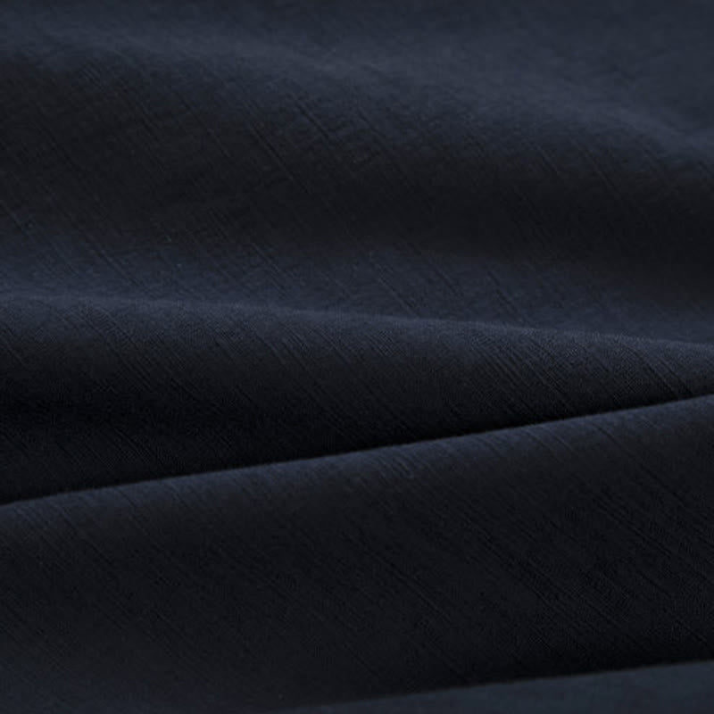 Buddha Stones Men's Long Sleeve Frog-Button Open Front Fleece-Lined Cotton Linen Jacket Kimono - image 4