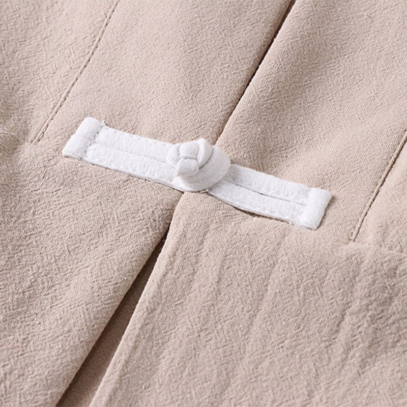 Buddha Stones Vintage Frog-Button Design Men's Open Front Cotton Linen Jacket Kimono With Pockets - image 9