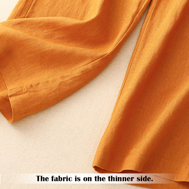 Buddha Stones Summer Casual Simple Zipper Design Women's Wide Leg Pants With Pockets - image 25