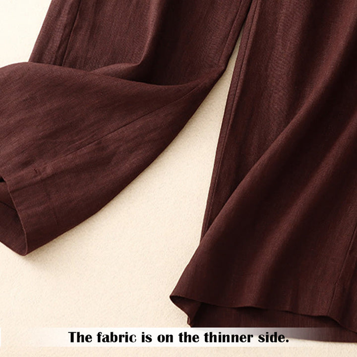 Buddha Stones Summer Casual Simple Zipper Design Women's Wide Leg Pants With Pockets - image 30