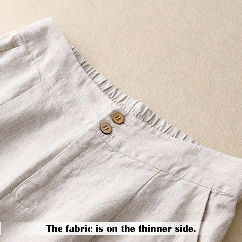 Buddha Stones Summer Casual Simple Zipper Design Women's Wide Leg Pants With Pockets - image 12