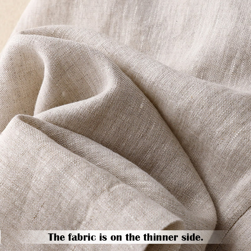 Buddha Stones Summer Casual Simple Design Linen Women's Wide Leg Pants With Zipper Pockets - image 15