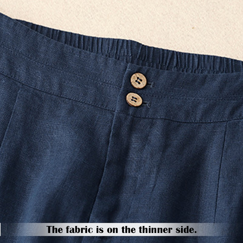 Buddha Stones Summer Casual Simple Zipper Design Women's Wide Leg Pants With Pockets - image 56