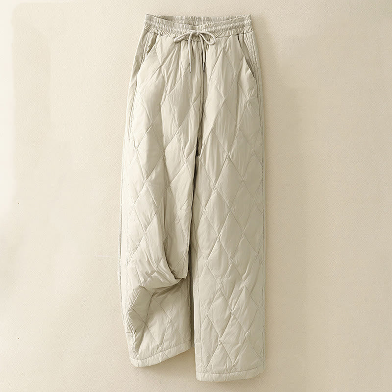 Buddha Stones Casual High Waist Drawstring Design Women's Wide Leg Cotton Pants With Pockets - Beige - US8-10，UK/AU12-14，EU40-42 (2XL) - image 7