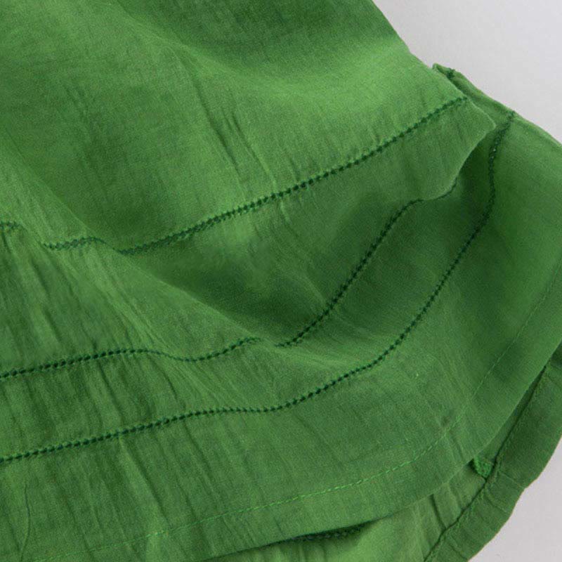 Buddha Stones Summer V-Neck Design Half Sleeve Cotton Midi Dress - image 3