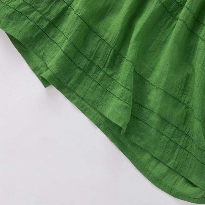 Buddha Stones Summer V-Neck Design Half Sleeve Cotton Midi Dress - image 6