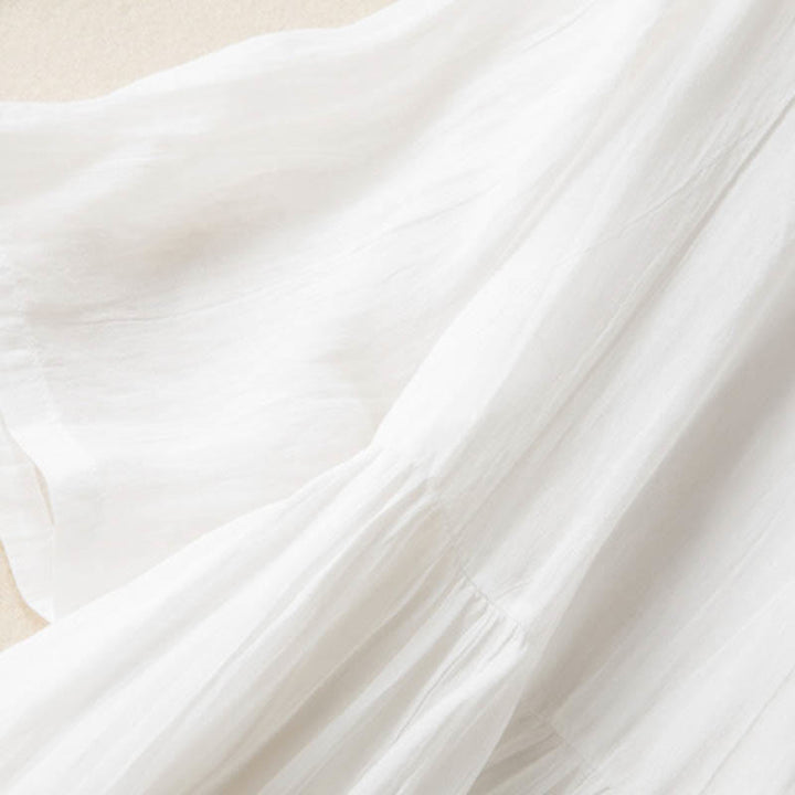 Buddha Stones Summer V-Neck Design Half Sleeve Cotton Midi Dress - image 19