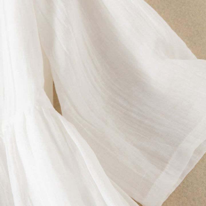 Buddha Stones Summer V-Neck Design Half Sleeve Cotton Midi Dress - image 24