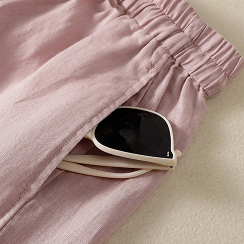 Buddha Stones Commute Plain Design Drawstring Women's Wide Leg Pants With Pockets - image 24