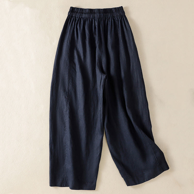 Buddha Stones Commute Plain Design Drawstring Women's Wide Leg Pants With Pockets - image 14