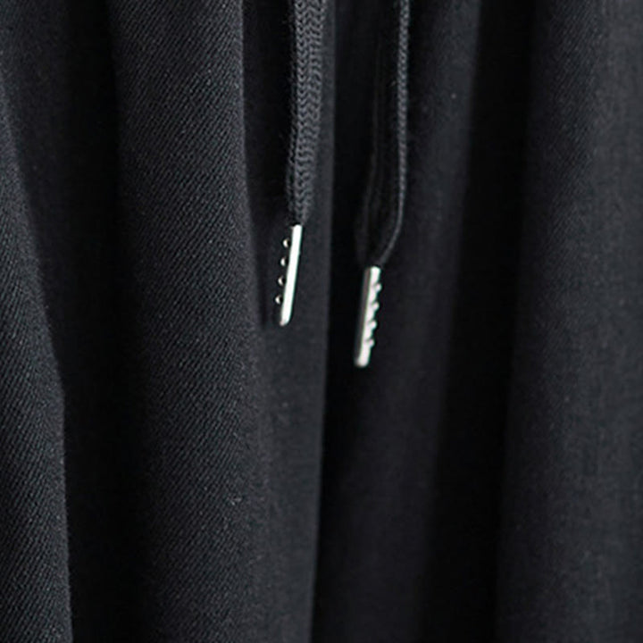 Buddha Stones Retro Leg Opening Slit Design Cotton Women's Wide Leg Pants With Pockets - image 15