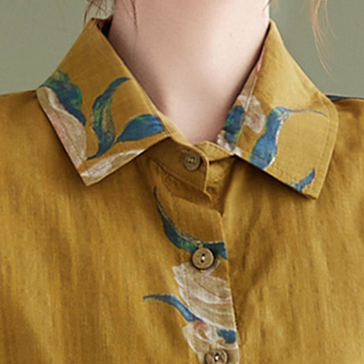 Buddha Stones Literary Artistic Flower Print Cotton Clothing - image 10