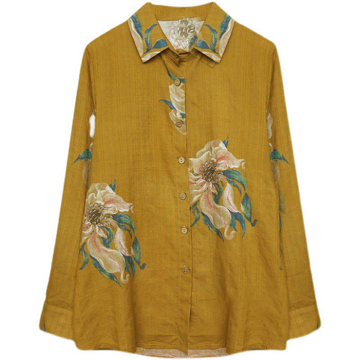 Buddha Stones Literary Artistic Flower Print Cotton Clothing - image 13