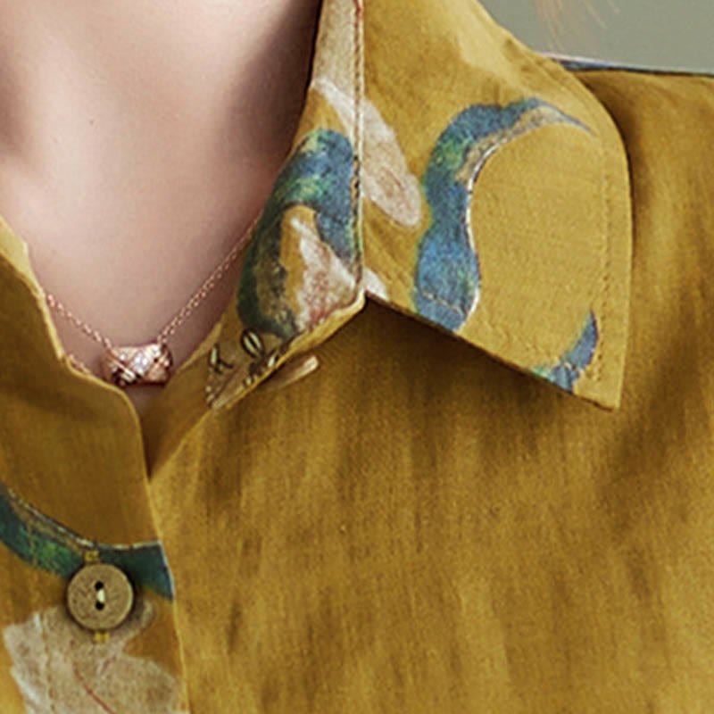 Buddha Stones Literary Artistic Flower Print Cotton Clothing - image 19