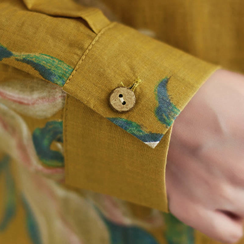 Buddha Stones Literary Artistic Flower Print Cotton Clothing - image 18