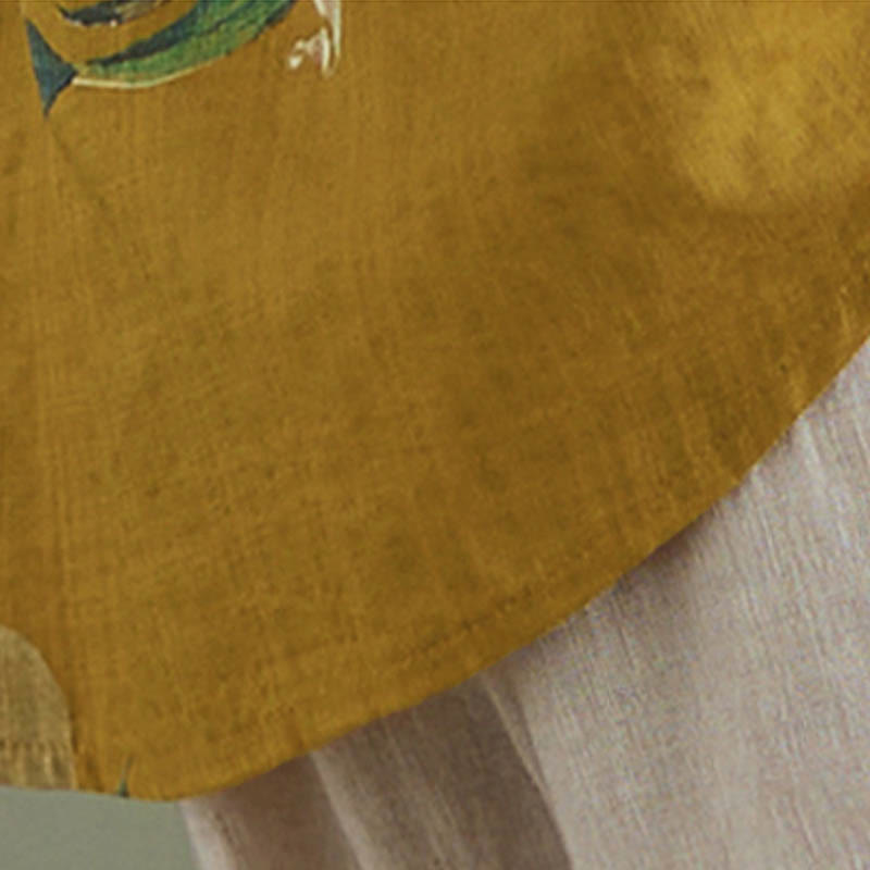 Buddha Stones Literary Artistic Flower Print Cotton Clothing - image 16