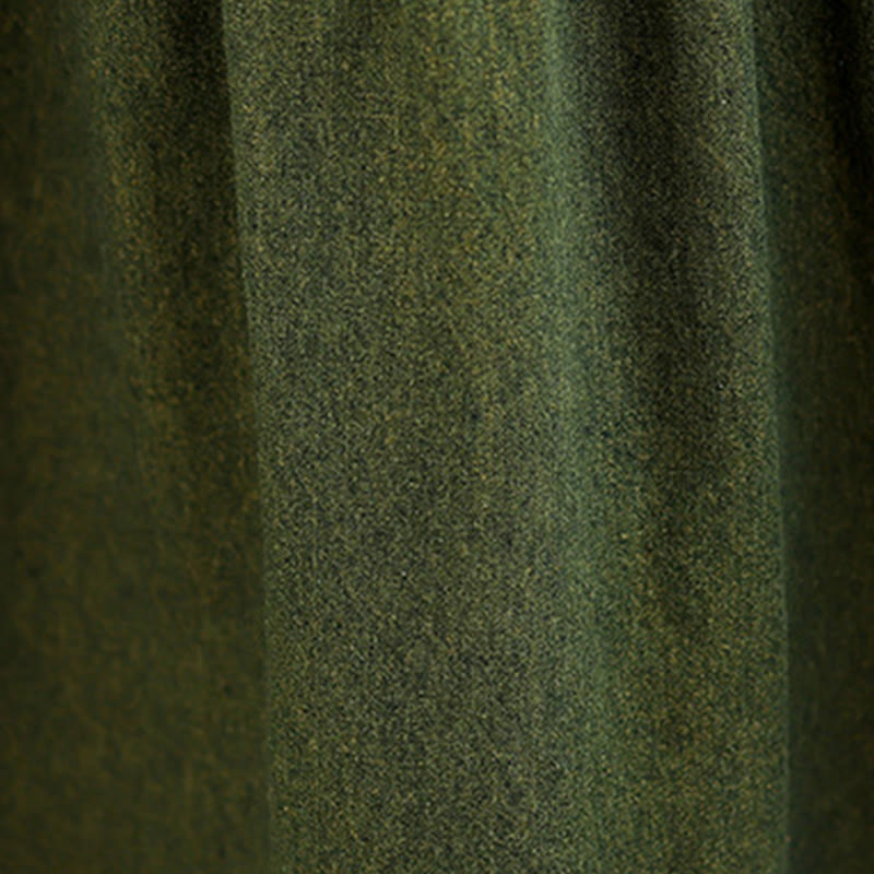 Buddha Stones DarkOliveGreen Patchwork Design Cotton Women's Maxi Dress With Pockets - image 11